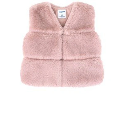 Mayoral Kids'  Pink Faux Fur Vest