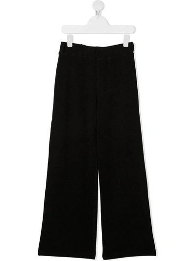 Caffe' D'orzo Teen High-waisted Wide Leg Trousers In Grey