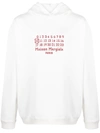 Maison Margiela Off-white Numbers Logo Hoodie In White