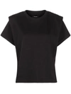 Isabel Marant Zelitos Pleated Cotton-jersey T-shirt In Black