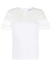 ERMANNO SCERVINO LACE-PANELLED T-SHIRT