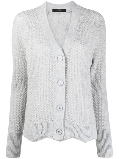 Steffen Schraut Woven Knit Cardigan In Grey