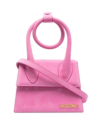 Jacquemus Chiquito Noeud Leather Cross-body Bag In Pink