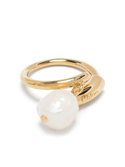 Chloé Chloe Gold Darcey Baroque Ring In Pearl
