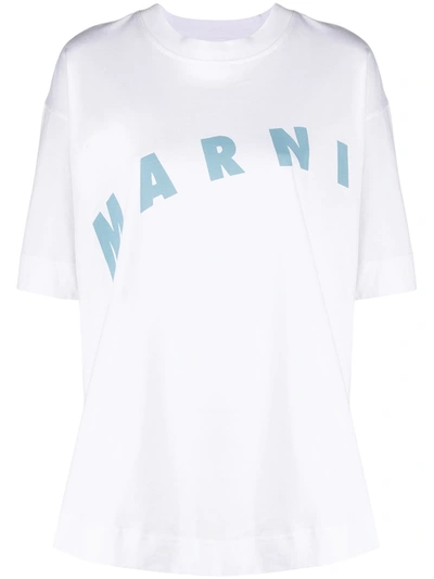 Marni Drawn Logo-print T-shirt In White