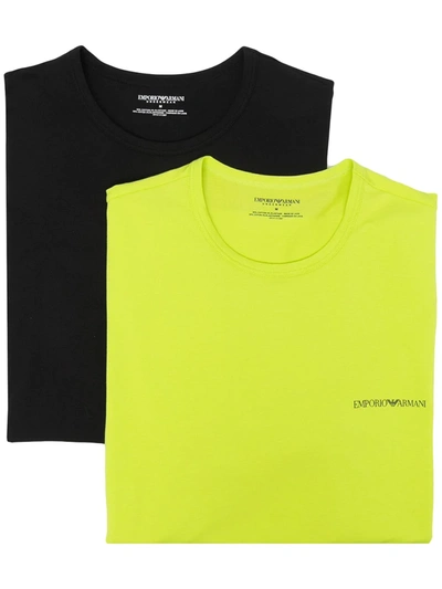 Emporio Armani Chest Logo T-shirt In Green