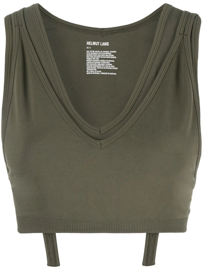 Helmut Lang Double Cropped Top In Green