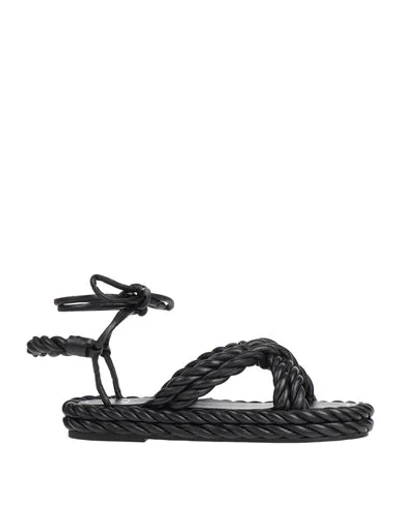 Valentino Garavani Woman Sandals Black Size 6 Leather