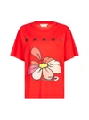 MARNI FLOWER AND LOGO PRINT COTTON T-SHIRT,THJEL32EPT USCR1400R66