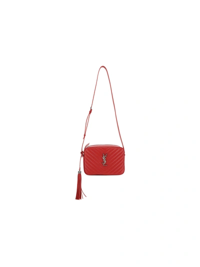 Saint Laurent Mng Lou Shoulder Bag In Rouge Eros