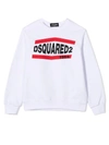 Dsquared2 Logo Print Cotton Sweatshirt In Bianco