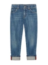 GUCCI CHILDRENS DENIM TROUSERS WITH WEB,453311XR384K 4025