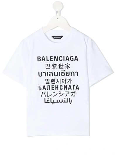 Balenciaga Little Kid's & Kid's Graphic Logo T-shirt In White