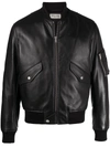 Saint Laurent Ma-1 Lambskin Bomber Jacket In Black
