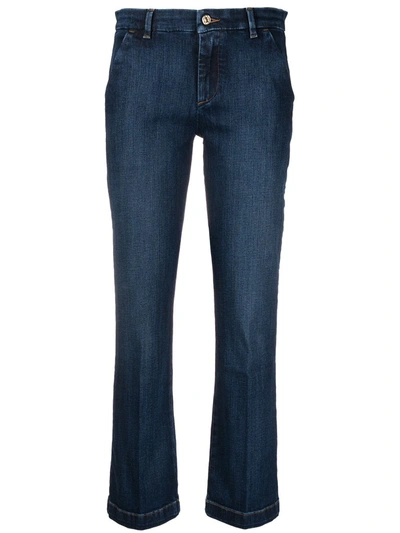 7 For All Mankind Mid-rise Cropped Jeans In Blue