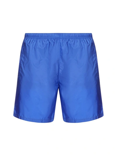 Prada Logo-patch Swim Shorts In Blue