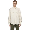 Helmut Lang Back Strap Double Flap Pocket Shirt In Powdered Ecru