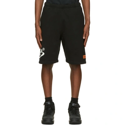Heron Preston Black 'style' Sweat Shorts In Black/white