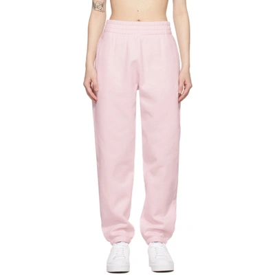 Alexander Wang T Crystal-embellished Cotton-blend Velour Track Pants In Pink