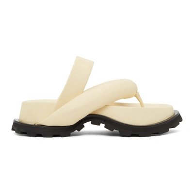 Jil Sander Outdoor Platform Sandals In Nappa Leather In White