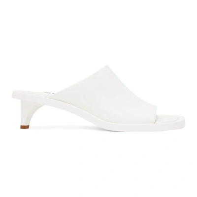 Jil Sander Leather Square-toe Sandals In White