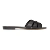 Saint Laurent Tribute Nu Pieds Leather Slides In Black