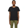 BALMAIN BLACK BI-COLOR FLOCKED LOGO T-SHIRT