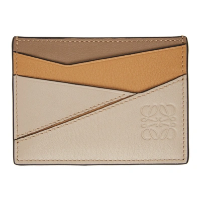Loewe Puzzle Leather Card Holder In Brown