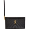 Saint Laurent Black Large Monogramme Bill Pouch In 1000 Black