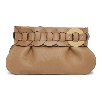 Chloé Darryl Braided Textured-leather Clutch In Beige