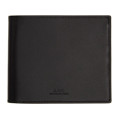 Apc Leather Billfold Wallet In Black