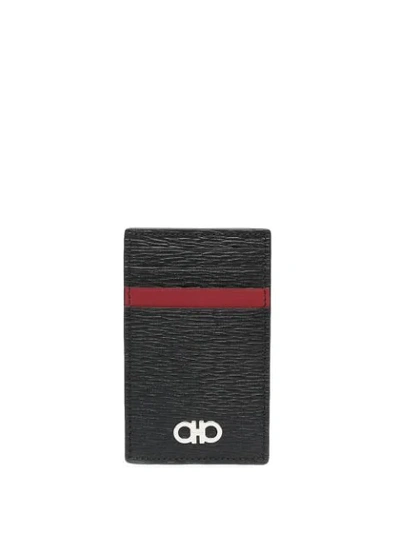 Ferragamo Gancini Clip-on Wallet In Black