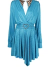 Philipp Plein Aphrodite Crystal Midi Dress In Blue