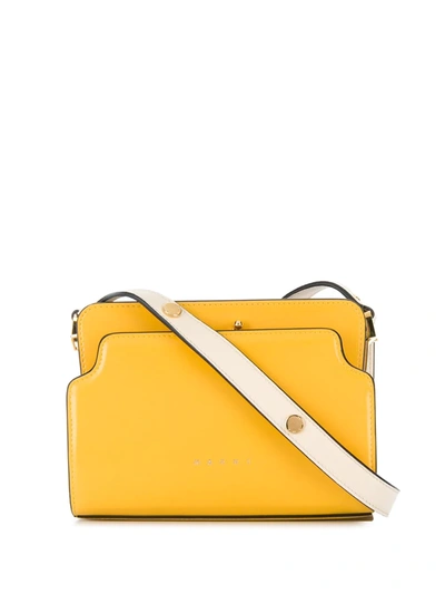 Marni Mini Trunk Shoulder Bag In Yellow