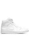 JORDAN AIR JORDAN 1 MID "TRIPLE WHITE" SNEAKERS