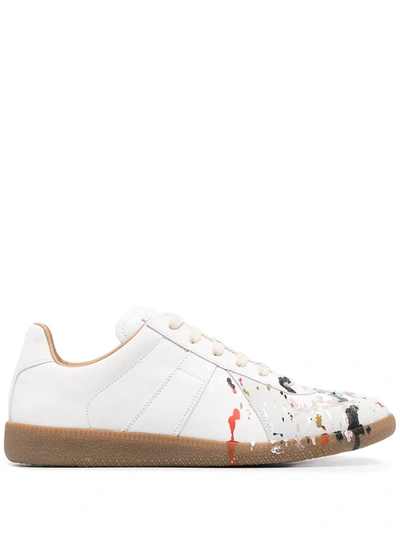 Maison Margiela Replica Paint-splatter Sneakers In White