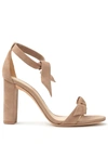 Alexandre Birman Clarita Bow-embellished Leather Sandals In Neutrals