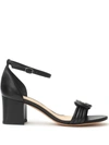 Alexandre Birman Malica Block Heel 60mm Sandals In Black Leather