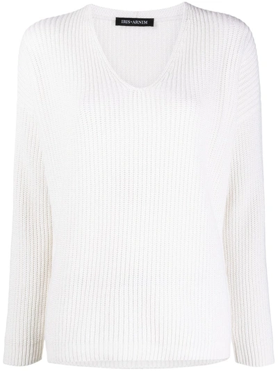 Iris Von Arnim Woven Knit Jumper In Neutrals