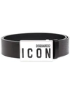 DSQUARED2 ICON-BUCKLE LEATHER BELT