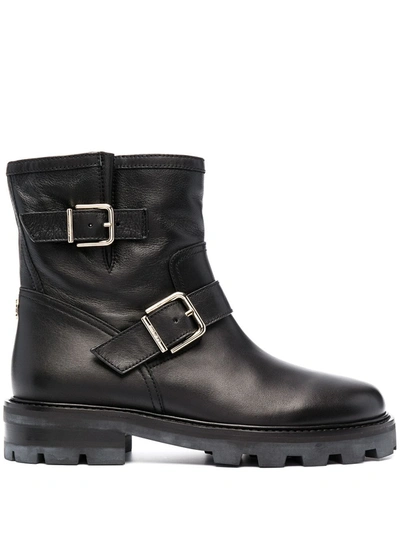 Jimmy Choo Youth Ii Leather Ankle Boots In 黑色