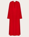 Valentino Long Sleeve Silk Cady Couture Caftan Gown In Red