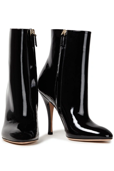 Valentino Garavani Patent-leather Boots In Black