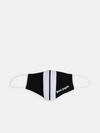 Palm Angels Black Face Mask With Stripes And Logo In Black