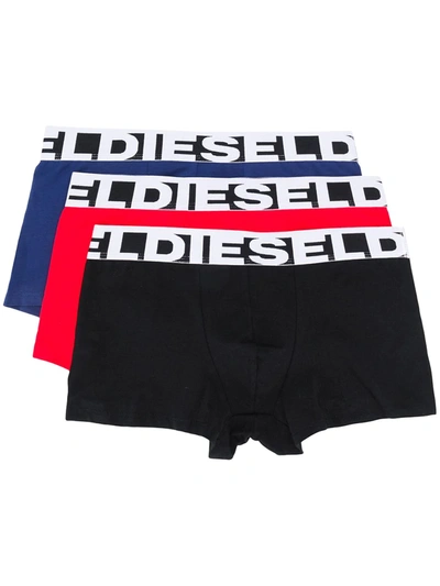 Diesel Umbx-shawn 3 Pack Boxers In Black