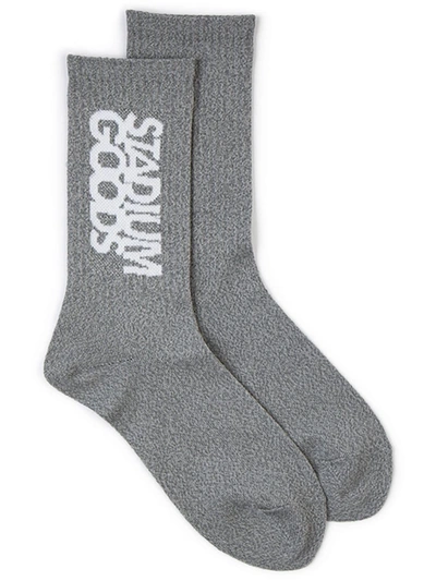 Stadium Goods Reflective Logo-print Crew Socks In Grey