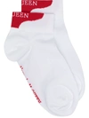 Alexander Mcqueen Intarsia-knit Logo Socks In White