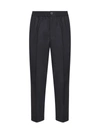 Ami Alexandre Mattiussi Ami Cropped Elasticated Waist Trousers In Black