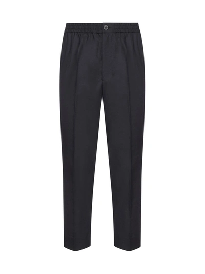 Ami Alexandre Mattiussi Ami Cropped Elasticated Waist Trousers In Black