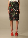 BOUTIQUE MOSCHINO PENCIL SKIRT WITH BOTANICAL PATTERN,0108 1153 1555